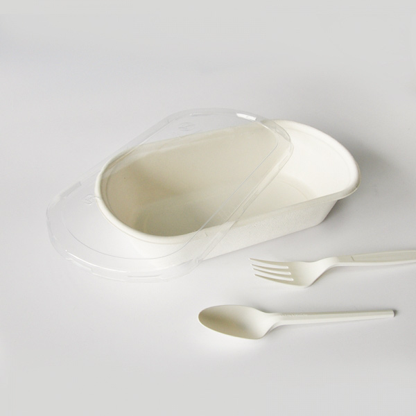 Disposable food packaging sugarcane bagasse takeout 1000ml oval container