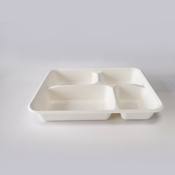 Y-4DGF sugarcane bagasse 4-div container take out plate