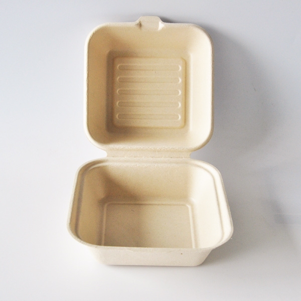 B005 China Supplier Disposable Sugarcane Bagasse clamshell box