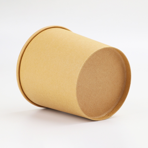 Disposable Take away Kraft Paper bucket PET Lid 26oz